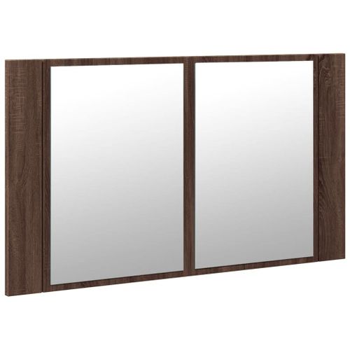 vidaXL Armoire à miroir à LED de bain chêne marron 80x12x45 cm