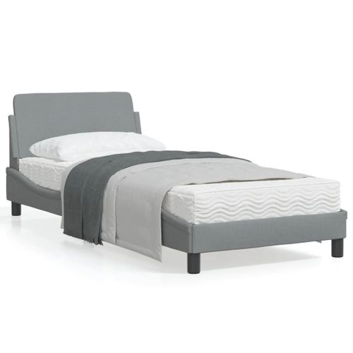 Vidaxl Cadre De Lit Avec Tête De Lit Gris Clair 80x200 Cm Tissu
