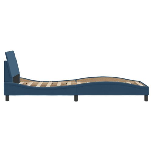 Vidaxl Cadre De Lit Avec Tête De Lit Bleu 80x200 Cm Tissu