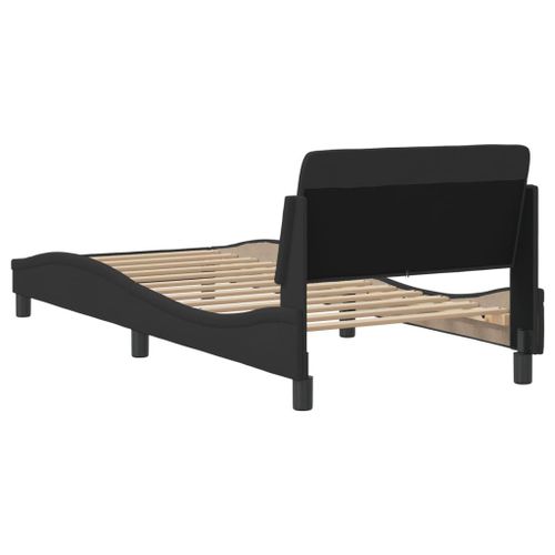 Vidaxl Cadre De Lit Avec Tête De Lit Noir 80x200 Cm Tissu