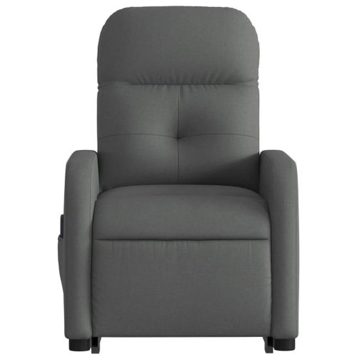Vidaxl Fauteuil Inclinable De Massage Électrique Gris Foncé Tissu
