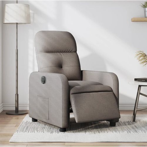 Vidaxl Fauteuil Inclinable Électrique Taupe Tissu