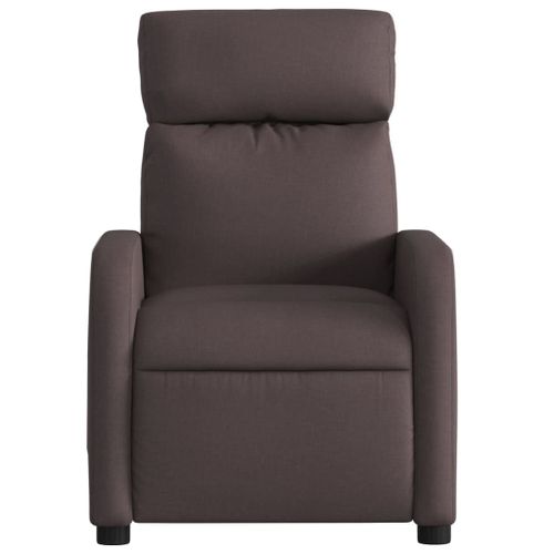 Vidaxl Fauteuil De Massage Inclinable Marron Foncé Tissu
