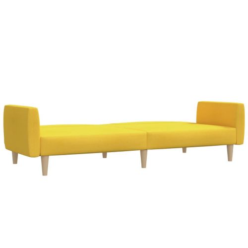 Vidaxl Canapé-Lit À 2 Places Jaune Tissu