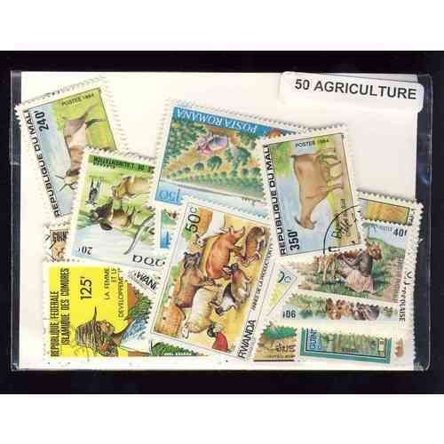 Agriculture Tous Pays - Lot De 50 Timbres