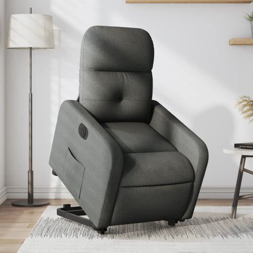 Vidaxl Fauteuil Inclinable Électrique Gris Foncé Tissu