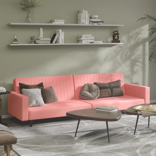 Vidaxl Canapé-Lit À 2 Places Rose Velours