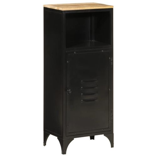 Vidaxl Armoire De Salle De Bain 40x27x90 Cm Fer Et Bois De Manguier