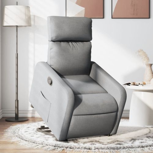 Vidaxl Fauteuil Inclinable Gris Clair Tissu