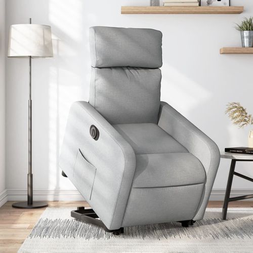 Vidaxl Fauteuil Inclinable Électrique Gris Clair Tissu
