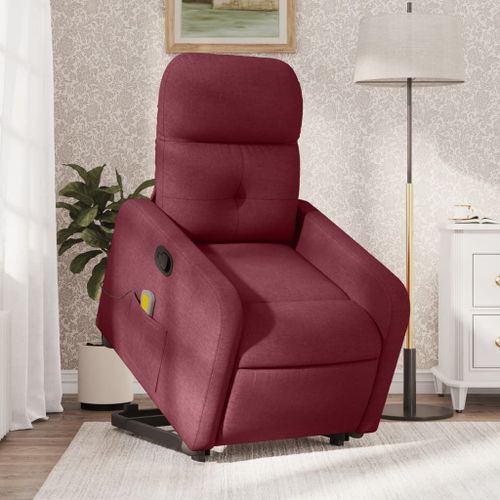 Vidaxl Fauteuil Inclinable De Massage Rouge Bordeaux Tissu