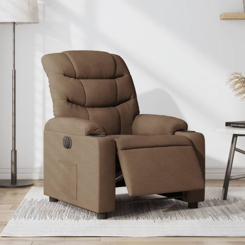 Vidaxl Fauteuil Inclinable Électrique Marron Tissu