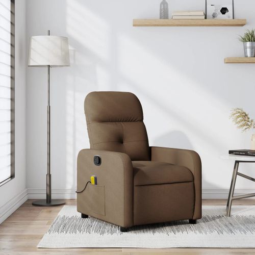 Vidaxl Fauteuil De Massage Inclinable Marron Tissu