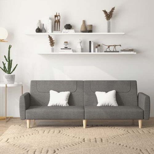 Vidaxl Canapé-Lit À 2 Places Gris Foncé Tissu