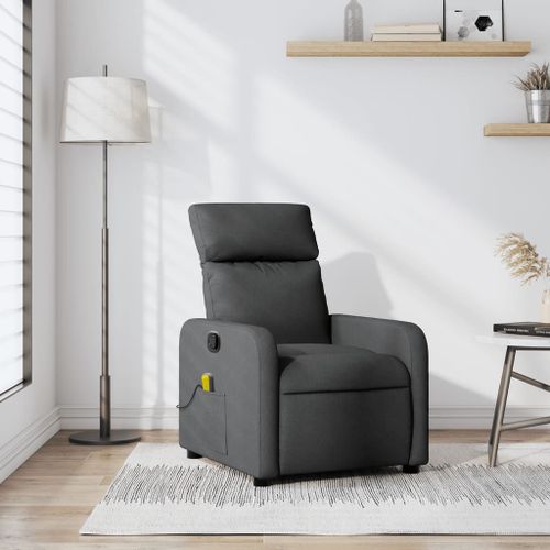 Vidaxl Fauteuil De Massage Inclinable Gris Foncé Tissu