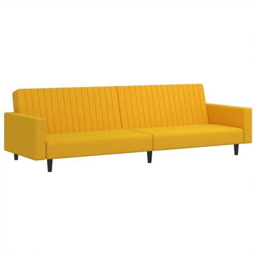 Vidaxl Canapé-Lit 2 Places Jaune Velours