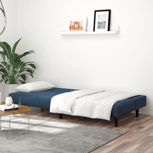 Vidaxl Canapé-Lit À 2 Places Bleu Velours