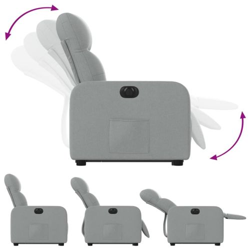 Vidaxl Fauteuil Inclinable Électrique Gris Clair Tissu