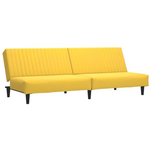 Vidaxl Canapé-Lit 2 Places Jaune Velours