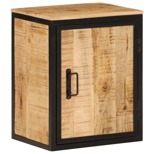 Vidaxl Armoire De Salle De Bain 40x30x50cm Bois Massif Manguier Et Fer