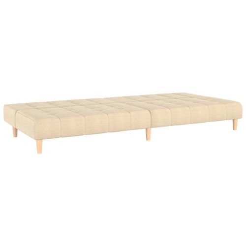 Vidaxl Canapé-Lit À 2 Places Crème Tissu