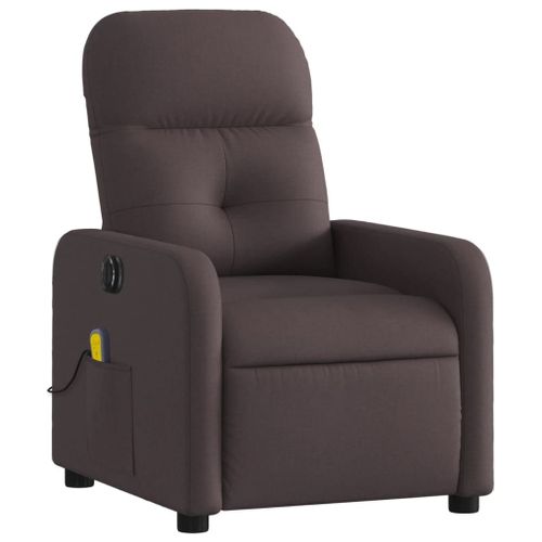 Vidaxl Fauteuil De Massage Inclinable Électrique Marron Foncé Tissu