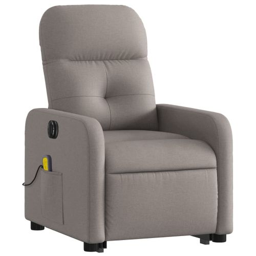 Vidaxl Fauteuil Inclinable De Massage Électrique Taupe Tissu
