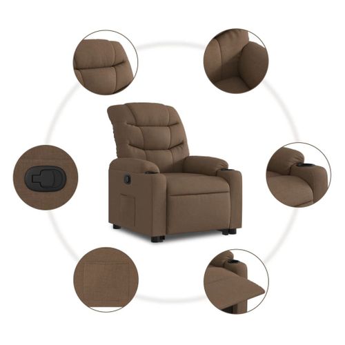 Vidaxl Fauteuil Inclinable Marron Tissu