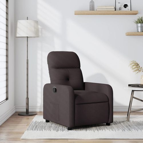 Vidaxl Fauteuil Inclinable Marron Foncé Tissu
