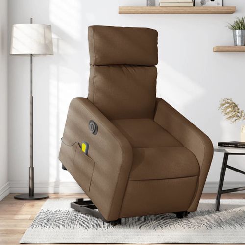 Vidaxl Fauteuil Inclinable De Massage Électrique Marron Tissu