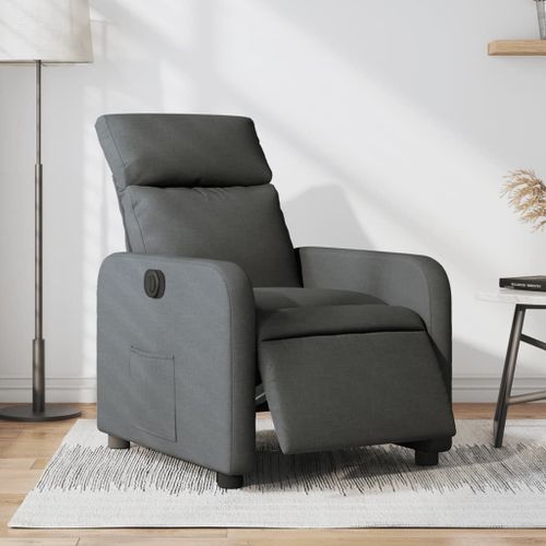 Vidaxl Fauteuil Inclinable Électrique Gris Foncé Tissu