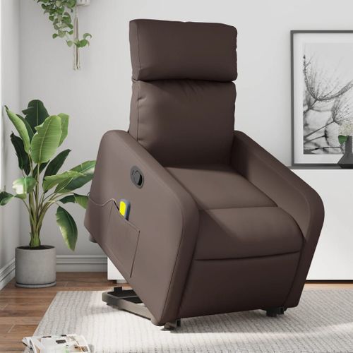 Vidaxl Fauteuil Inclinable De Massage Marron Similicuir