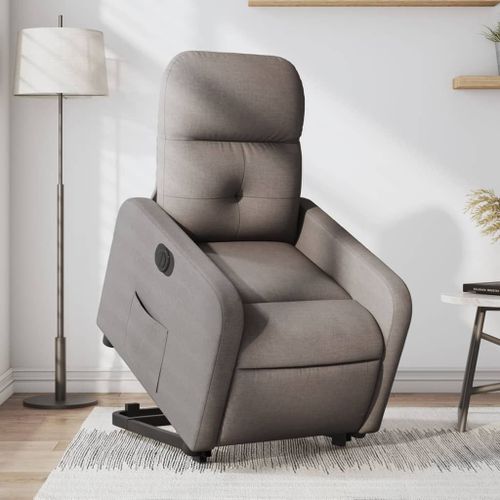Vidaxl Fauteuil Inclinable Électrique Taupe Tissu