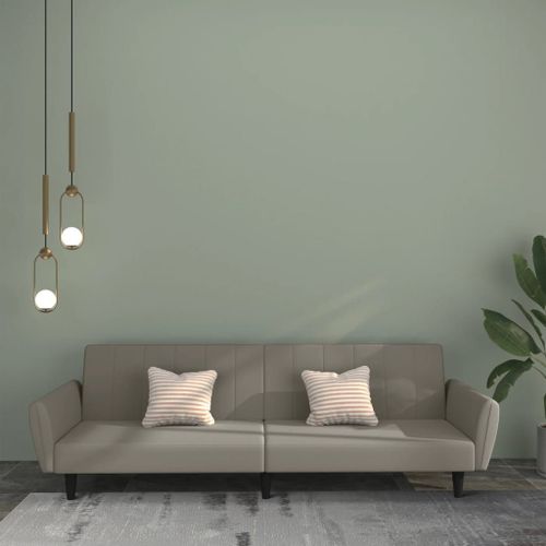 Vidaxl Canapé-Lit À 2 Places Gris Clair Velours
