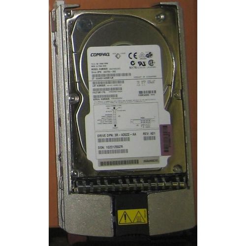 3R-A3522-AA HP Proliant 72.8Go 10K U3 SCSI 3.5" Hard Drive Pour Proliant 8000, 8500, CL1850, CL380, DL360 G1, DL380 G1, DL590, ML350 G1, ML370 G1, P/N: 1G231255ZR