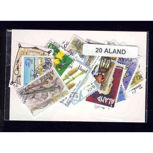 Aland - Lot De 20 Timbres Differents