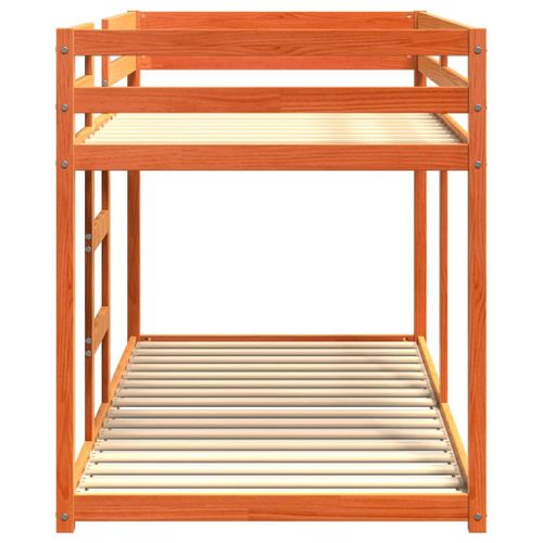 Vidaxl Lit Superposé Sans Matelas Cire Marron 90x200 Cm Pin Massif