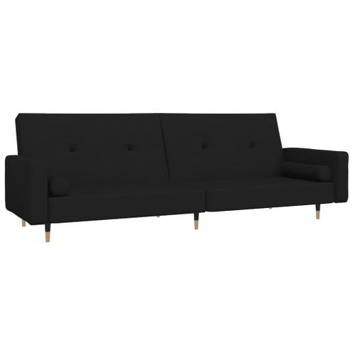 Vidaxl Canapé-Lit À 2 Places Avec Deux Oreillers Noir Velours