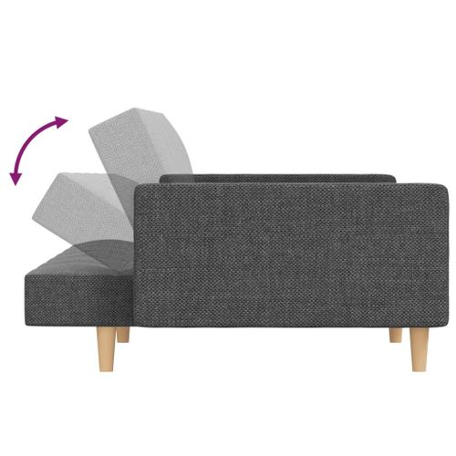 Vidaxl Canapé-Lit À 2 Places Avec Deux Oreillers Gris Clair Tissu