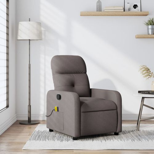 Vidaxl Fauteuil De Massage Inclinable Taupe Tissu