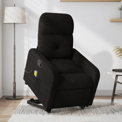 Vidaxl Fauteuil De Massage Inclinable Noir Tissu