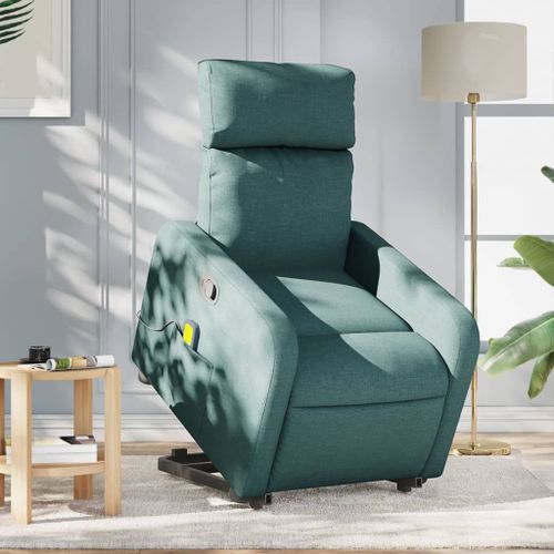 Vidaxl Fauteuil Inclinable De Massage Vert Foncé Tissu