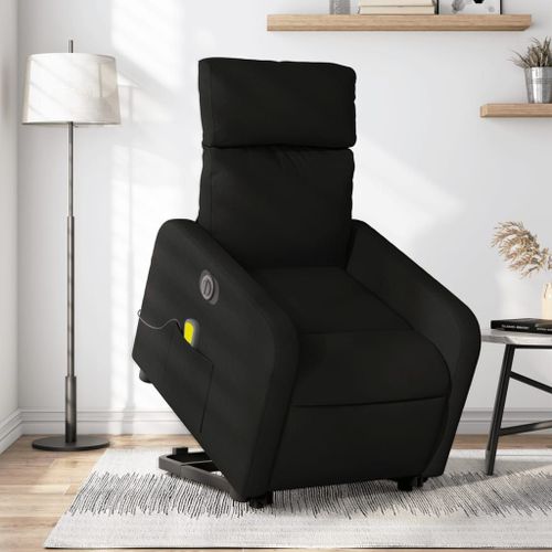 Vidaxl Fauteuil Inclinable De Massage Électrique Noir Tissu
