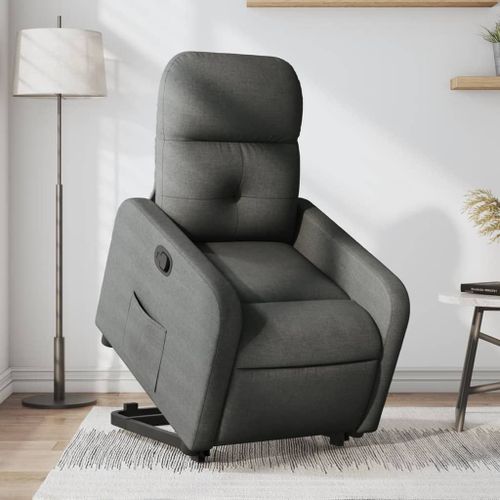 Vidaxl Fauteuil Inclinable Gris Foncé Tissu