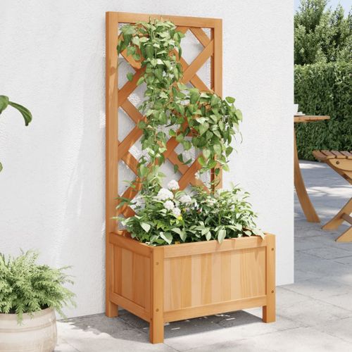 Vidaxl Jardinière Avec Treillis Marron Bois Massif De Sapin