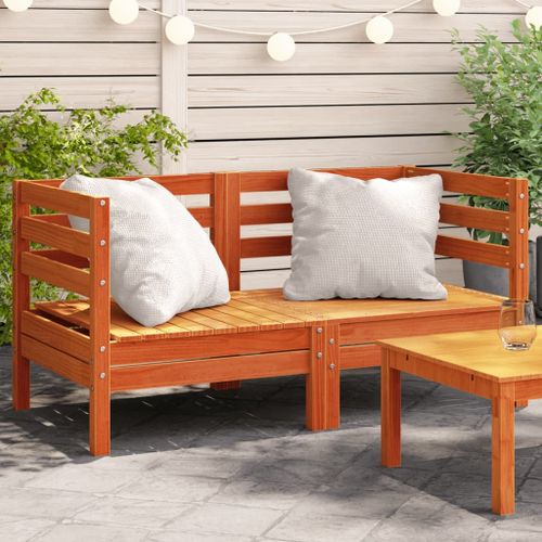 Vidaxl Canapés D'angle De Jardin 2 Pcs Cire Marron Bois De Pin Massif