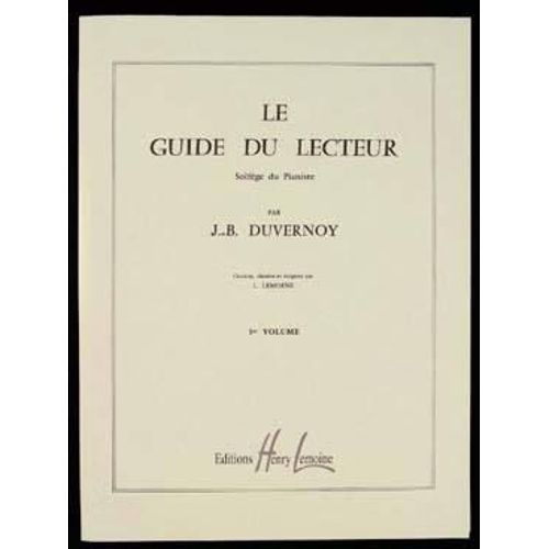 Le Guide Du Lecteur Piano Volume 1
