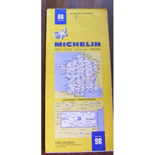 Carte Routière Michelin N° 86 , Carte A 1/200000 : Luchon - Perpignan