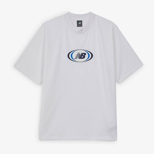 Tee Shirt Centered Logo Hoops Blanc/Bleu