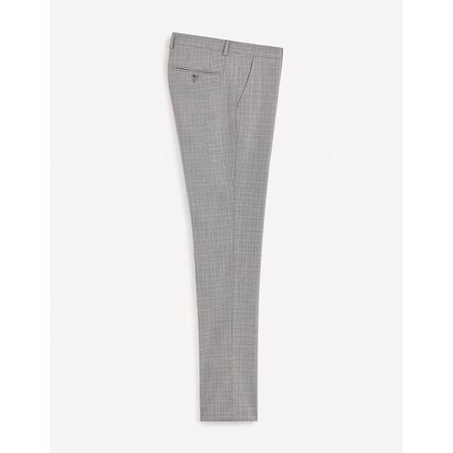 Pantalon De Costume Slim - Gris Chiné